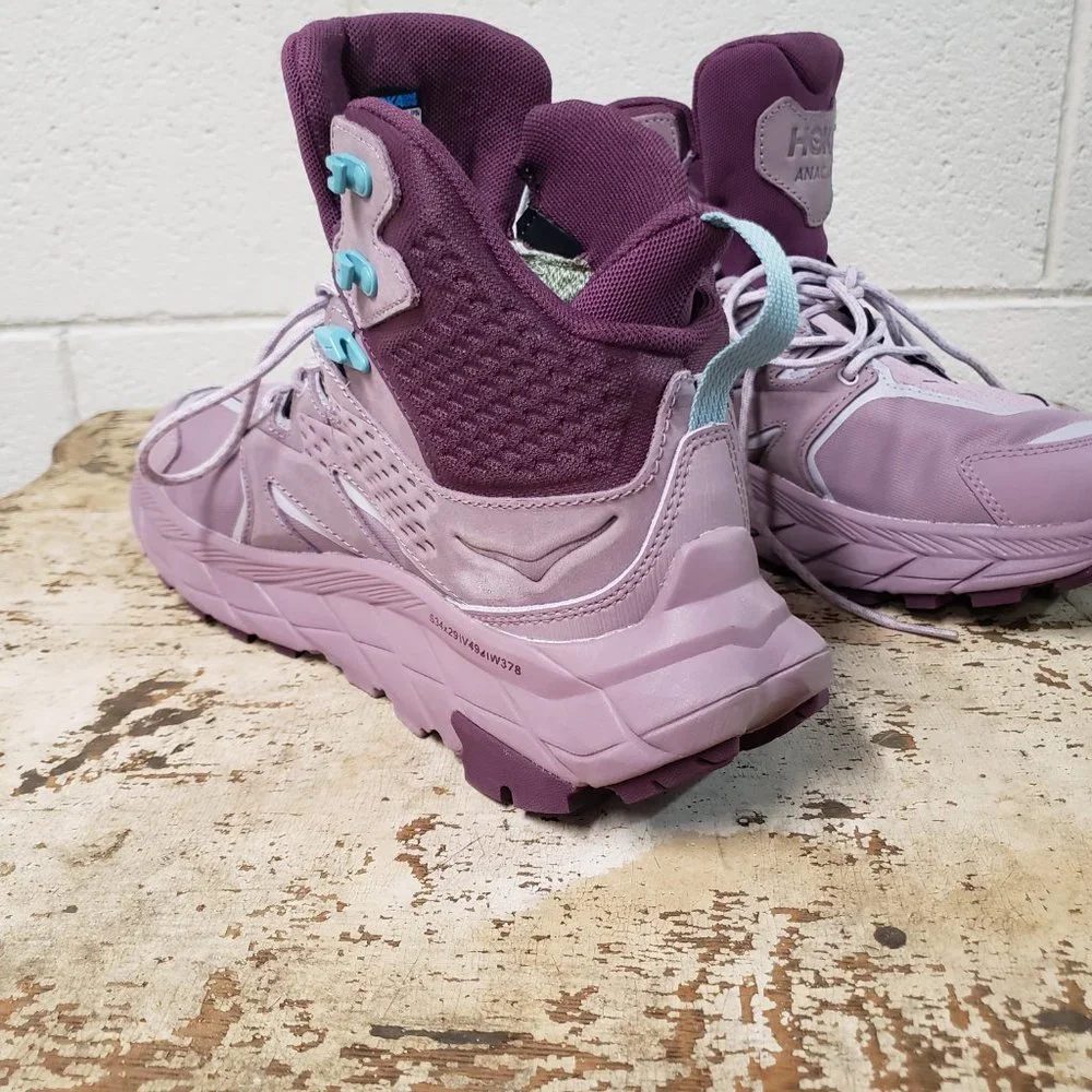 HOKA ONE ONE ANACAPA Boots ~Mid GORE-TEX~ Women’s 9.5 B ~ Elderberry ~ Sky Blue - Picture 7 of 8